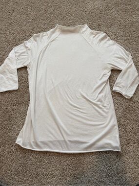 Intimately Free People White 3/4 Sleeve Top Size Medium Fitted Basic Boho